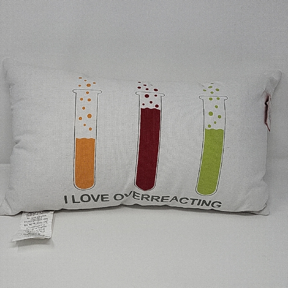 Science Humor Accent Pillow with Test Tubes